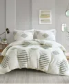Ink+ivy Tahli Tufted Chenille 3-pc. Duvet Cover Set, King/california King In Green,ivory