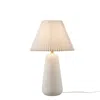 Ink+ivy Textured Ceramic Table Lamp With Fluted Fabric Shade In Neutral
