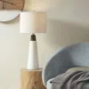 Ink+ivy Triangular Ceramic And Wood Table Lamp In White