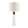 Ink+ivy Tristan Triangular Ceramic And Wood Table Lamp In White