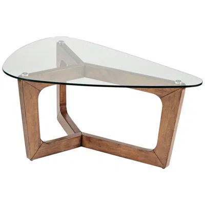 Ink+ivy Ink + Ivy Walker 42" Wide Warm Pecan Triangular Modern Coffee Table