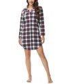 Ink+ivy Women's Long Sleeve Notch Collar Sleepshirt Nightgown In Stewart Plaid
