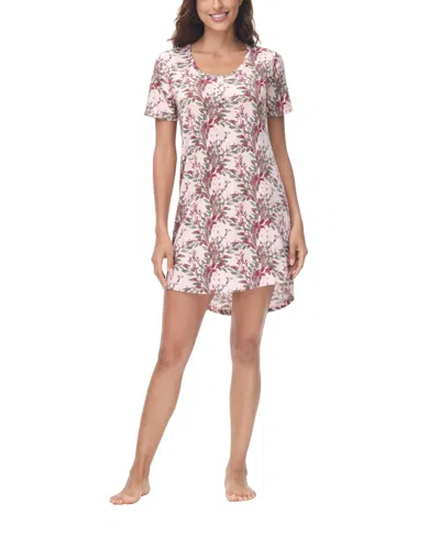Ink+ivy Women's Printed Short Sleeve Sleep Dress Nightgown In Pretty Garden