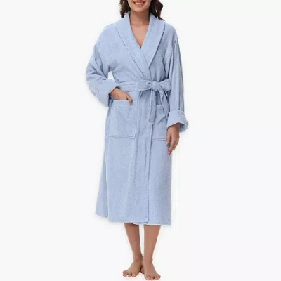 Ink+ivy Womens Long Sleeve Knee Length Robe In Blue