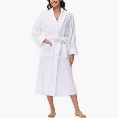 Ink+ivy Womens Long Sleeve Knee Length Robe In White