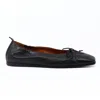 Ink Shoes Bow Stitch Flat In Black In Multi