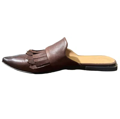 Ink Shoes Women's Eyelash Mule Sandal In Brown