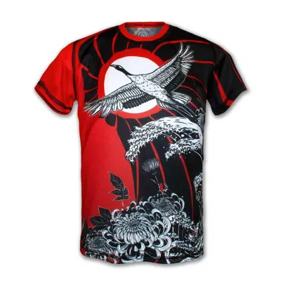 Inknburn Men's Moonlit Crane Tech Shirt In Red