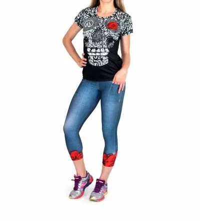 Inknburn Women's Skull And Rose Tech Shirt In Black
