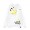 Inkover Smilink H2 White Men's Lightweight Hooded Sweatshirt In White