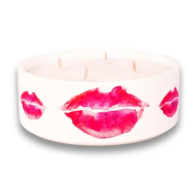 Inkrypt London White / Pink / Purple Besos Soy Candle - Foliage Fragrance Lush Floral