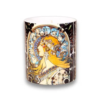 Inkrypt London Yellow / Orange / Brown Zodiac By Mucha Soy Candle - Zeytin Fragrance In Yellow/orange/brown
