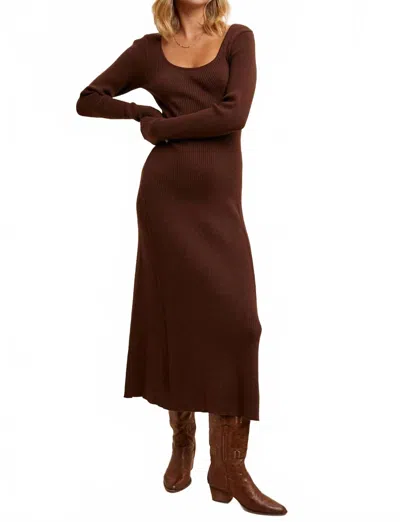 In-loom Brooke Maxi Sweater Dress In Chestnut In Brown