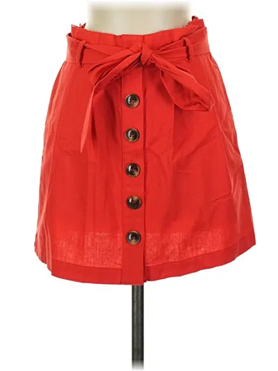 In-loom Casual Skirt In Red