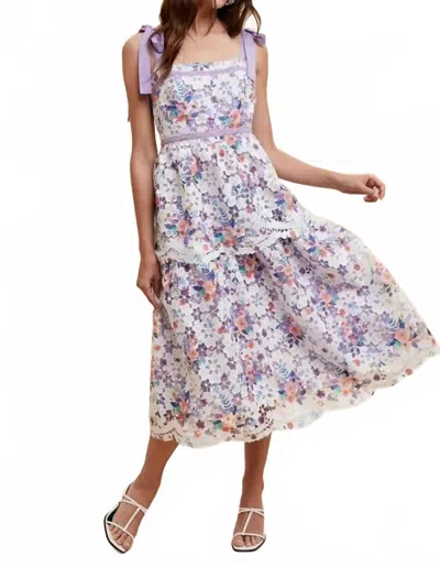 In-loom Crochet Lace Floral Maxi Dress In Purple