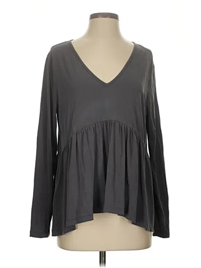 Pre-owned In-loom Long Sleeve Blouse In Gray