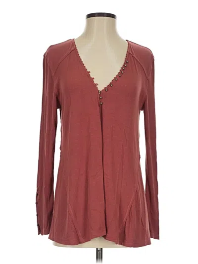 Pre-owned In-loom Long Sleeve Henley Shirt In Burgundy