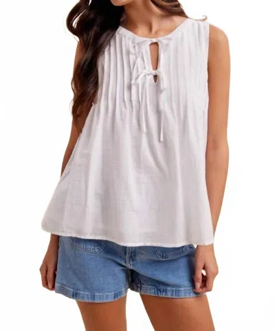 In-loom Pintuck Cotton Blouse In White