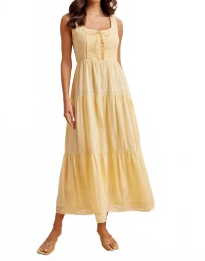 In-loom Sleeveless Maxi Dress In Yellow