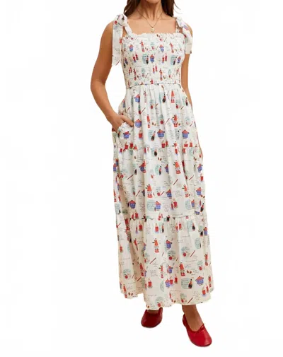 In-loom Smocked Maxi Dress In Bon Appetit Multi