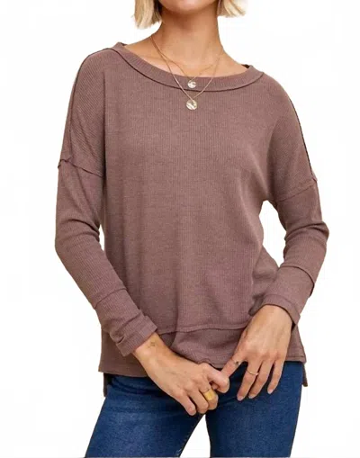 In-loom Waffle Knit Thermal Top In Mocha In Brown