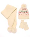 Inmocean Big Girls 3-piece Hat, Gloves, And Scarf Set In Neutral