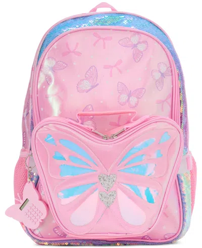 Inmocean Kids' Big Girls Butterfly Backpack, Keychain & Lunch Bag Set