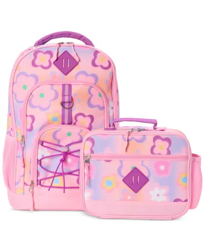 Inmocean Kids' Big Girls Flower Backpack & Lunch Bag Set