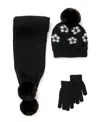 Inmocean Big Girls Hat, Glove, Scarf, 3 Piece Set In Black