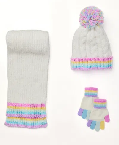 Inmocean Kids' Big Girls Hat, Glove, Scarf, 3 Piece Set In Multi
