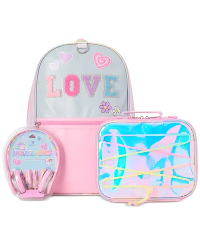 Inmocean Kids' Big Girls Love Backpack, Lunch Bag & Headphone Set