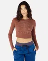 Inmocean Women's Coast Lines Long Sleeve Baby T-shirt In Brown