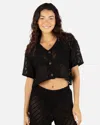Inmocean Women's Crochet Camp Shirt In Black
