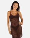 Inmocean Women's Crochet Mini Dress In Chocolate