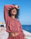 Inmocean Women's Have Fun Crop Zip Up Hoodie In Chili