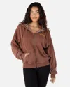 Inmocean Women's Hurley Wildcats Boyfriend Zip Up Hoodie In Brown