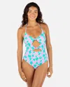 Inmocean Women's Lani Floral Cheeky Knot One Piece In Teal