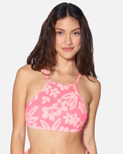 Inmocean Women's Max Flower Scrunch Racer Back Top In Coral