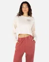 Inmocean Women's Paradise Seekers Long Sleeve Relaxed Cropped T-shirt In Vintage White Wash