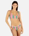 Inmocean Women's Printed Stripe Crochet Scrunch Bralette In Orchid