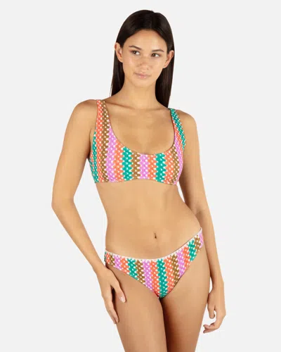 Inmocean Women's Printed Stripe Crochet Scrunch Bralette In Orchid
