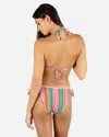Inmocean Women's Printed Stripe Crochet Scrunch Cheeky Tie Side Bottom In Orchid