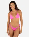 Inmocean Women's Solid Reversible Cheeky Tie Side Bottom In Disco Pink,maraschino