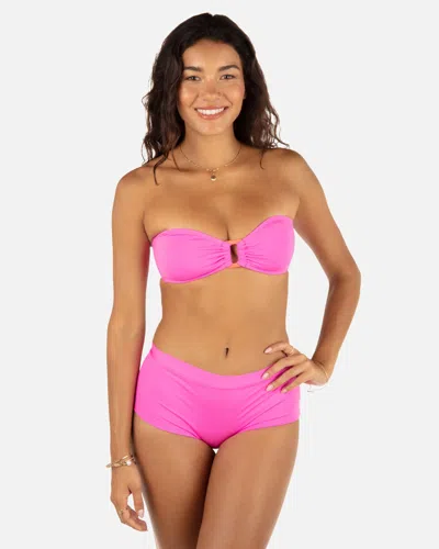 Inmocean Women's Solid Ring Bandeau In Disco Pink,maraschino