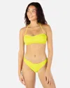Inmocean Women's Solid Scrunch Bandeau In Acid Lime Pop