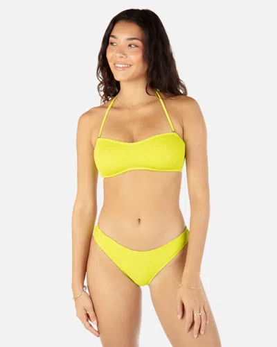 Inmocean Women's Solid Scrunch Bandeau In Acid Lime Pop
