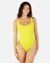 Inmocean Women's Solid Scrunch Cheeky One Piece In Acid Lime Pop