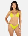 Inmocean Women's Solid Scrunch Classic Tri In Acid Lime Pop