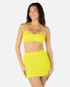 Inmocean Women's Solid Scrunch Mini Skirt In Acid Lime Pop