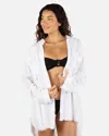 Inmocean Women's Solid Stripe Gauze Long Sleeve Button Front Shirt In White